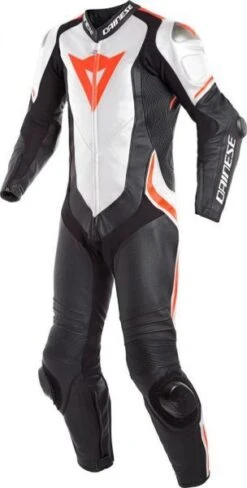 Dainese LAGUNA SECA 4 1PC S/T PERF. Black/White/Fluo-Red