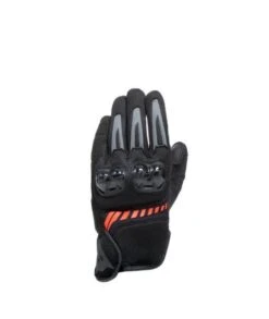 Dainese Mig 3 Air Tex Gloves Black-Fluo-Red