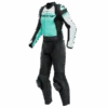 Dainese Mirage Lady Leather 2-P Suit Black/Acqua-Green/Glacier-Gray -Motorcycle Equip Sale Store dainese mirage lady black green gray two piece suit 2 teiler overall combinaison 2 pieces traje tulum 1 1