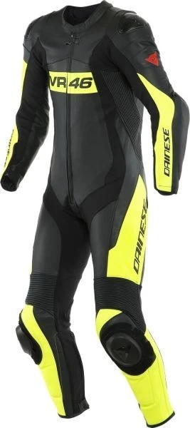 Dainese VR46 Tavullia Leather 1-PC Suit Perf. Black Yellow 3 Dainese VR46 Tavullia Leather 1-PC Suit Perf. Black Yellow