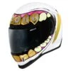 Icon Airform Grillz White Full-Face Helmet -Motorcycle Equip Sale Store icon airform grillz white full face helmet helm casque kask casco 1 12